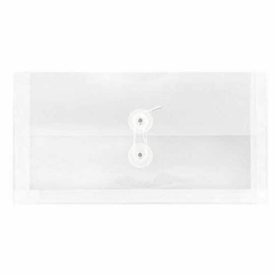 JAM Paper 5.25" x 10" Plastic #10 Business Envelope with Button and String Closure
